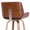 Armen Living Tyler 30" Bar Height Swivel Brown Faux Leather and Walnut Wood Bar Stool LCTYBABRWA30 - alternate 4